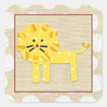 Yellow Lion with White Polka Dots Square Sticker
