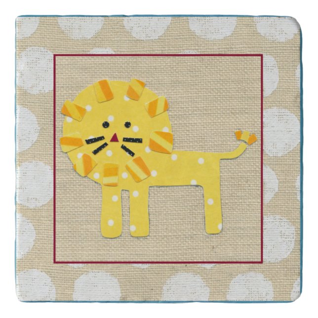 Yellow Lion with White Polka Dots Trivet (Front)