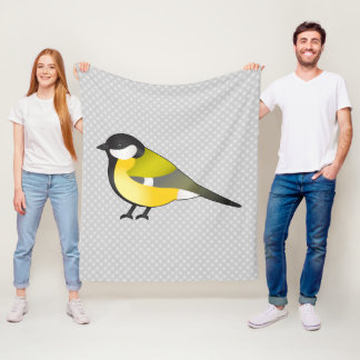 Yellow Little Cute Wild Bird Cartoon Illustration Fleece Blanket