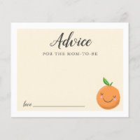 Yellow Little Cutie Baby Shower Advice Card