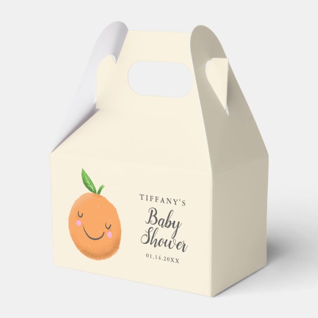 Yellow Little Cutie Baby Shower Favor Boxes (Front Side)
