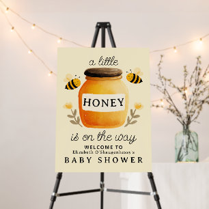 Yellow Little Honey Bee Baby Shower Welcome Foam Board