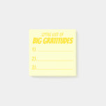 Yellow Little List Of Big Gratitude Post-it Notes