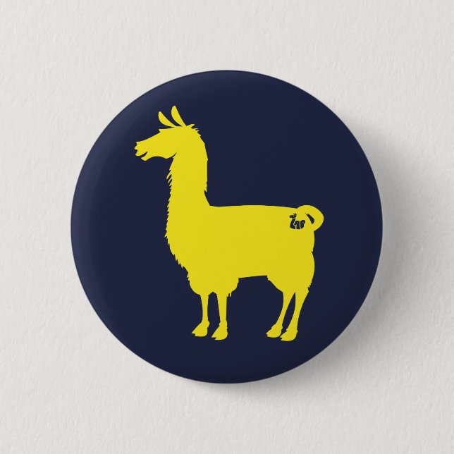 Yellow Llama Button (Front)