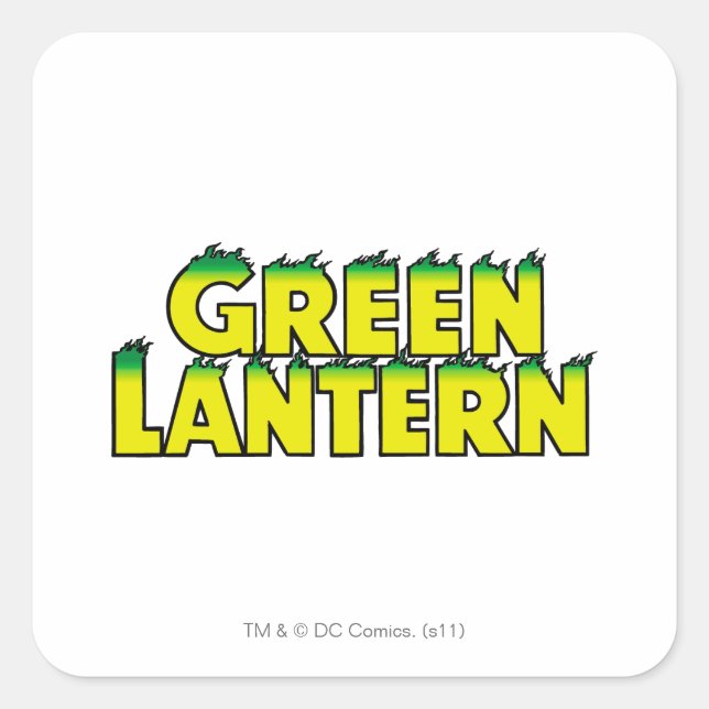 Yellow Logo Flames Square Sticker (Front)