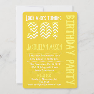 Yellow Look Who's Turning 30 Birthday Invitation