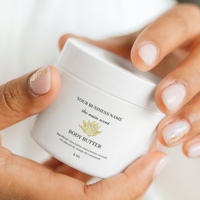 Yellow lotus body butter cosmetics sticker label (Yellow lotus body butter cosmetics sticker label)