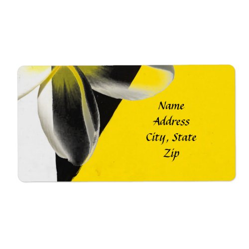 Yellow Lotus Business Card Label