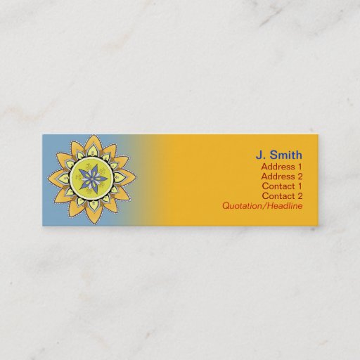 Customizable Yellow Lotus Profile Cards Business Card