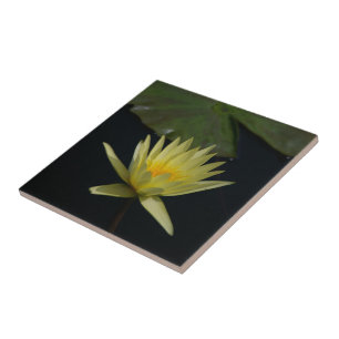 Yellow Lotus Waterlily Ceramic Tile