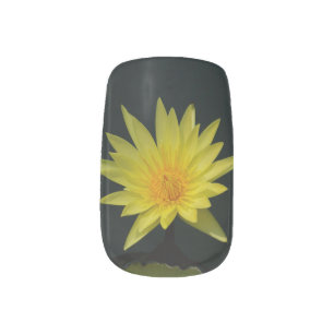 Yellow Lotus Waterlily Nail Art