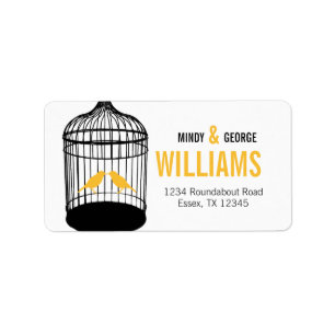 Yellow Love birds Address Labels Large