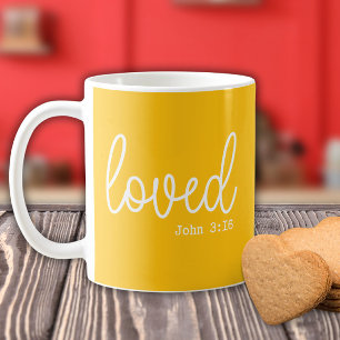 Yellow Love Faith Quote minimalist Coffee Mug