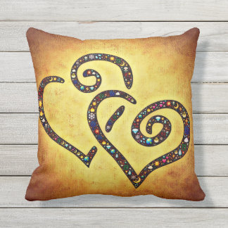 Yellow Lovely Heart pillow