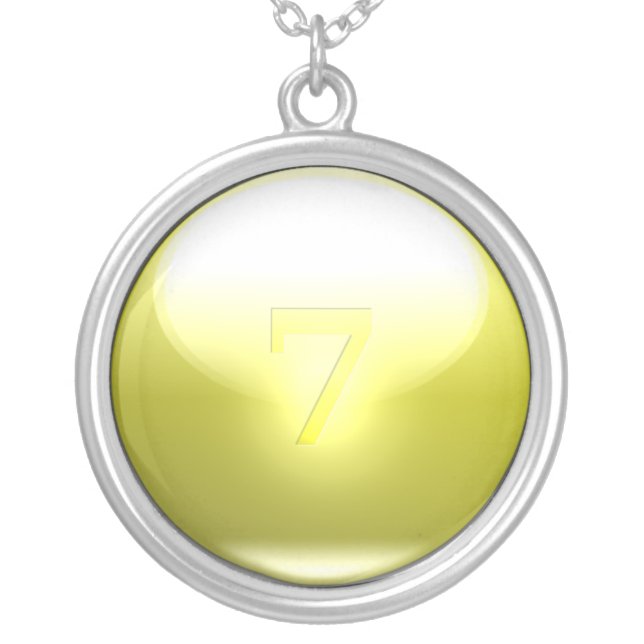 Yellow Lucky 7 Silver Plated Necklace (Front)
