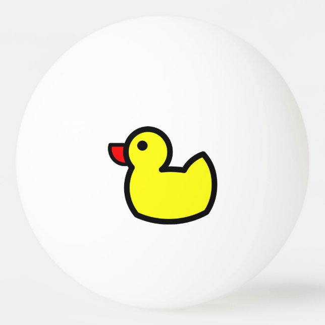 Yellow Lucky Ducky Ping Pong Ball (Front)