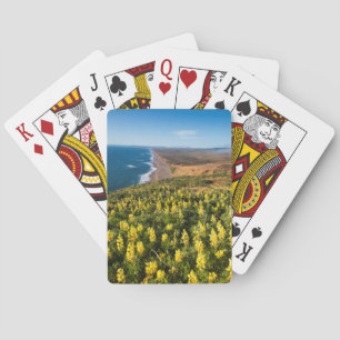 Yellow Lupine Above Point Reyes Beach At Point Poker Cards