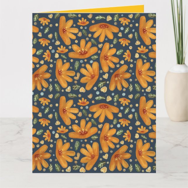 Yellow Luxe Florals Card (Front)