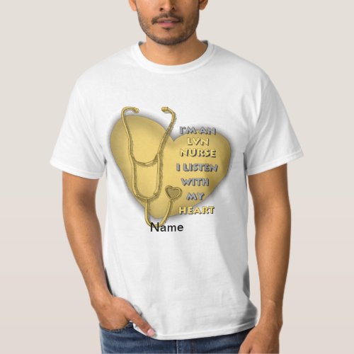 Yellow LVN Nurse custom name  t_shirt