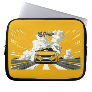 Yellow M4 German Sports Car Drifting Laptop Sle Sleeve