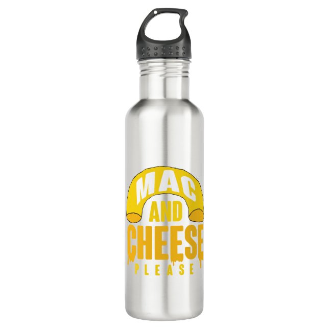 Yellow Macaroni Cheese for kids Mac and Cheese Stainless Steel Water Bottle (Front)