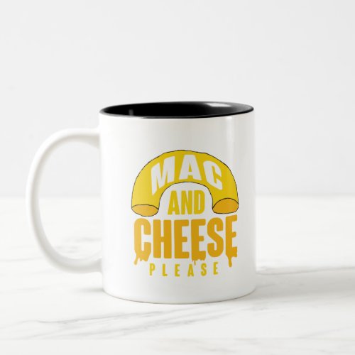 Yellow Macaroni Cheese for kids Mac and Cheese Two_Tone Coffee Mug