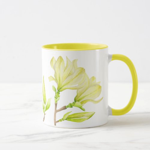Yellow Magnolias on a Combo Mug W