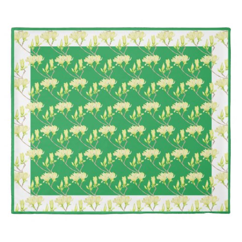 Yellow Magnolias on a King Size Duvet Cover