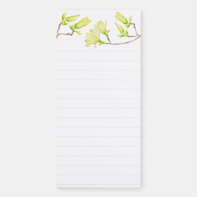 Yellow Magnolias on a Magnetic Notepad (Front)