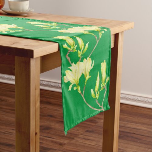 Yellow Magnolias on a Table Runner