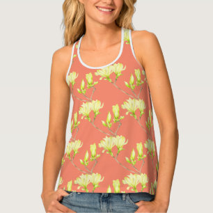 Yellow Magnolias on a Women's Tank Top