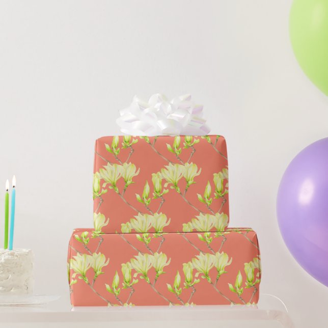 Yellow Magnolias on a Wrapping Paper Roll (Party Gifts)