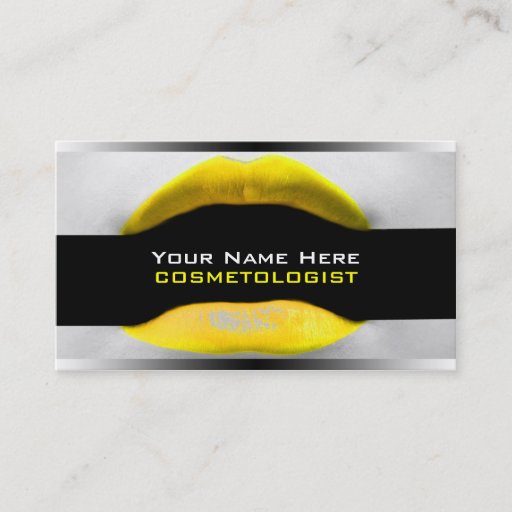 Customizable Yellow Make-Up Artist  Business Cards