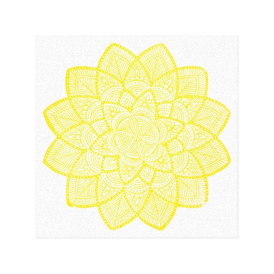 YELLOW MANDALA CANVAS PRINT | Zazzle.com