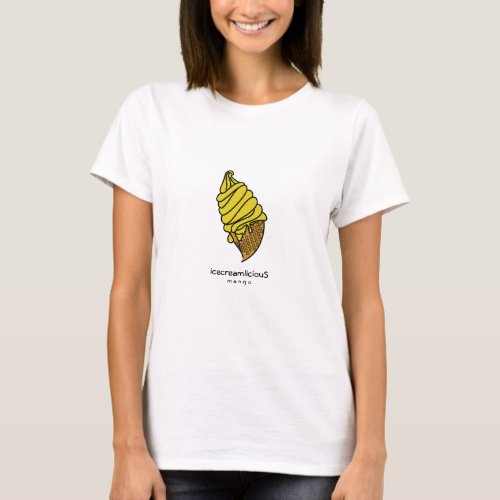 Yellow Mango Ice Cream Cone icecreamliciouS  T_Shirt