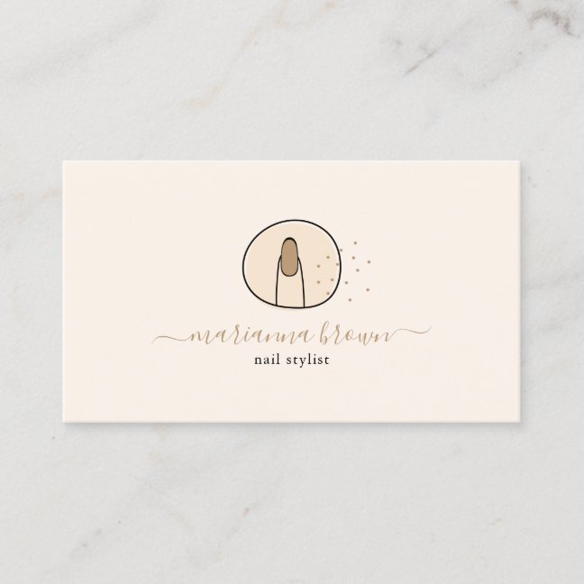 Yellow Manicure Polish Spa Nail Salon Logo Business Card
