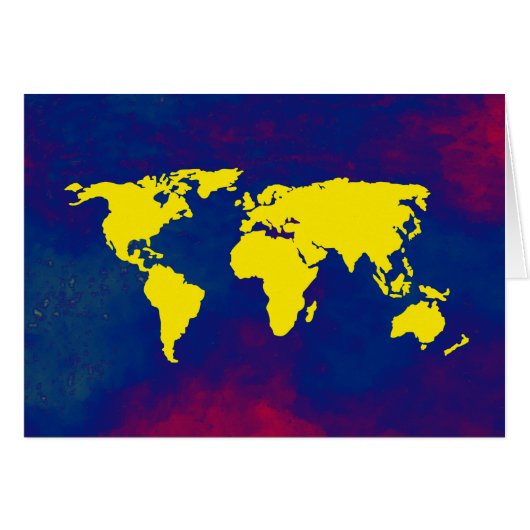 yellow map of the world cards (Front Horizontal)