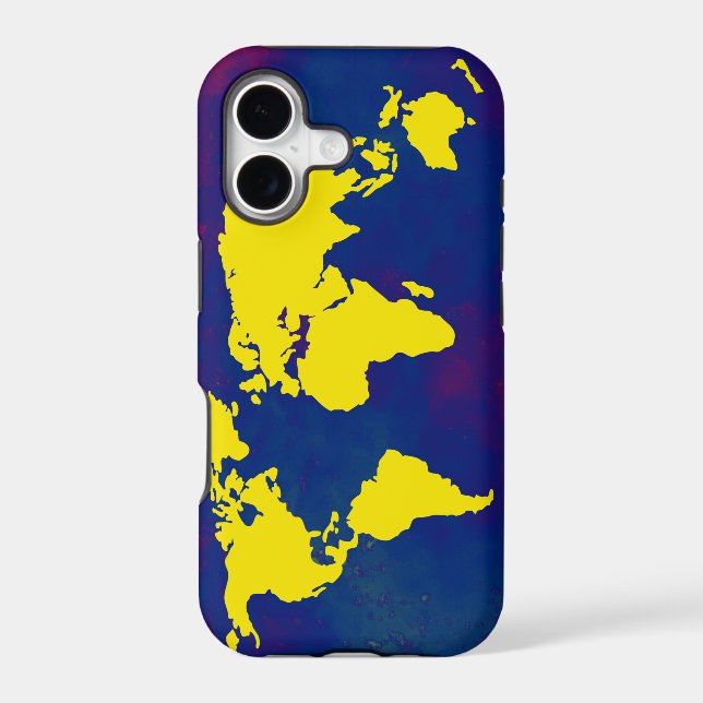 yellow map of the world Case-Mate iPhone case (Back)