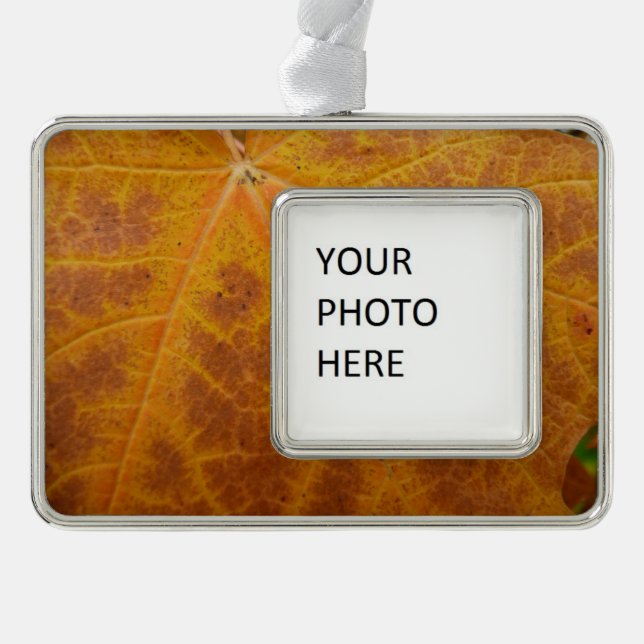 Yellow Maple Leaf Autumn Abstract Nature Christmas Ornament (Front)