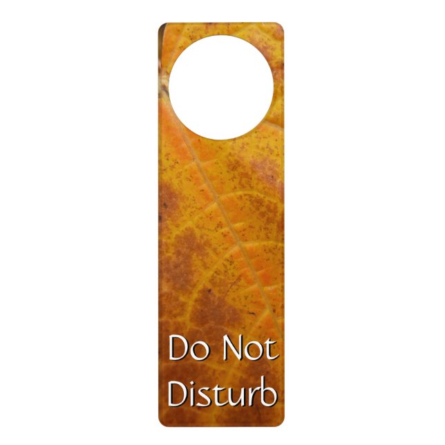 Yellow Maple Leaf Autumn Abstract Nature Door Hanger (Front)