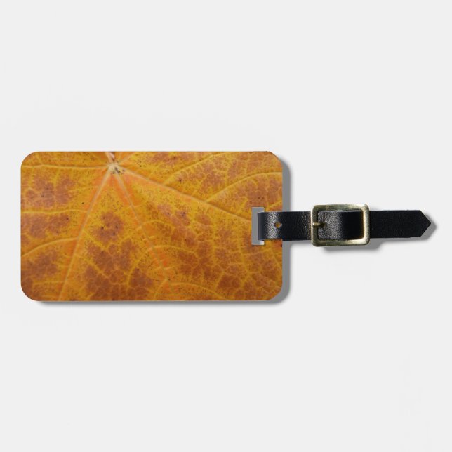 Yellow Maple Leaf Autumn Abstract Nature Luggage Tag (Front Horizontal)