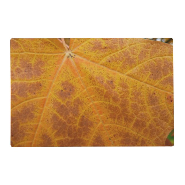 Yellow Maple Leaf Autumn Abstract Nature Placemat (Front)