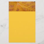 Yellow Maple Leaf Autumn Abstract Nature Stationery