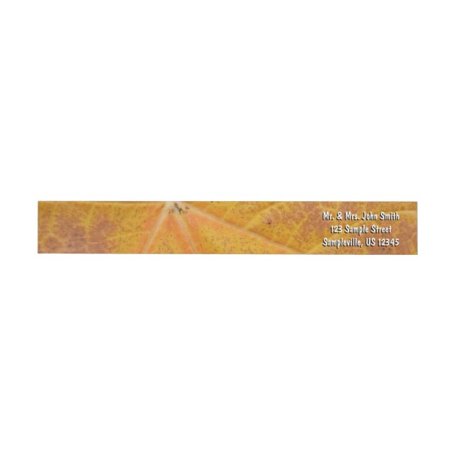Yellow Maple Leaf Autumn Abstract Nature Wrap Around Label (Individual)
