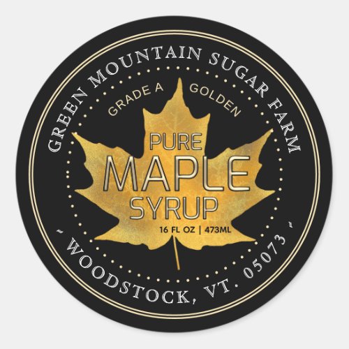 Yellow Maple Leaf Editable Maple Syrup Label