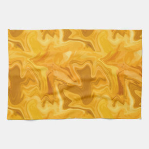 Yellow Marble Effect For Geology Lovers Art Decor Kitchen Towel