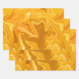 Yellow Marble Effect Gifts For Geology Art Decor Wrapping Paper Sheets