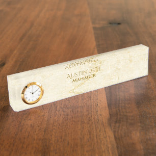 Yellow Marble Personalized Desk Name Plate