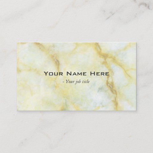 Customizable Yellow marble stone simple business cards