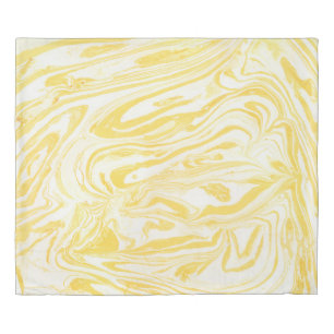 Yellow marble texture. Hand drawn Duvet Cover